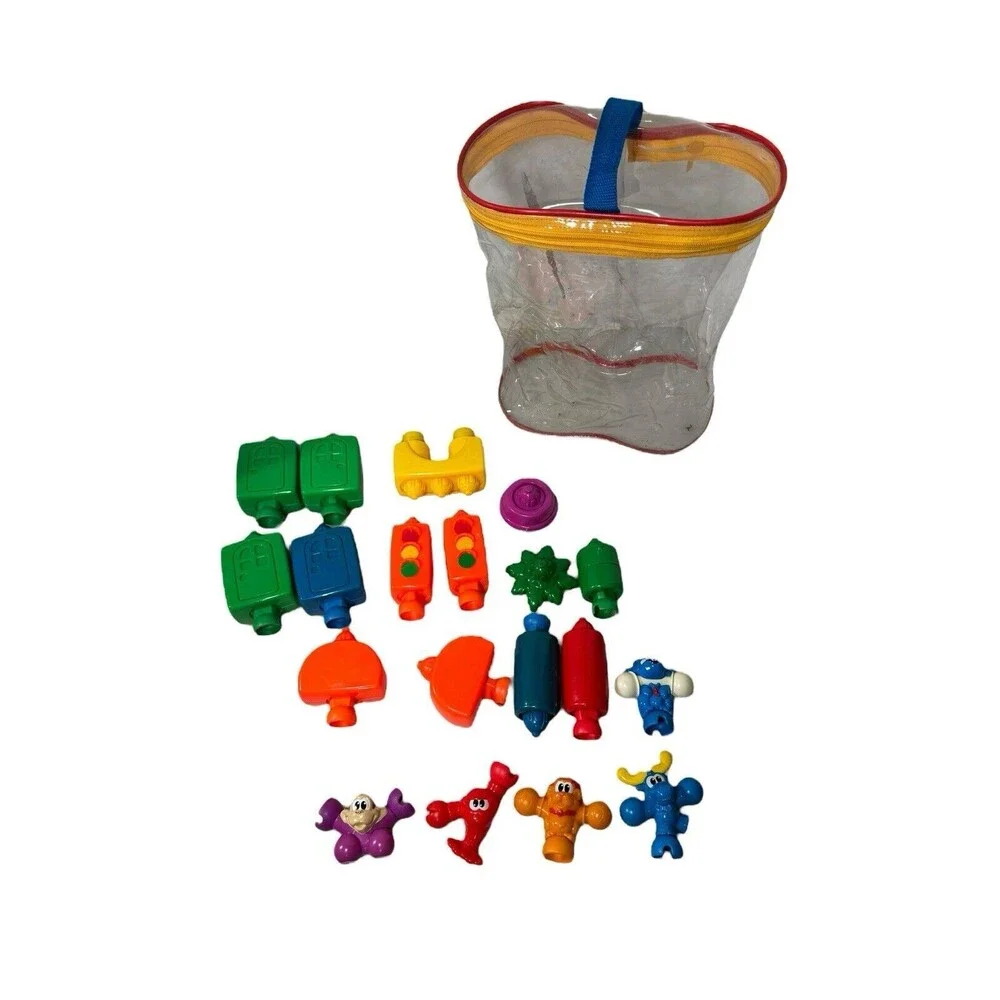 Fisher Price Pop-Onz Build 'N Stack For Preschoolers 25 Pieces W/ Bag